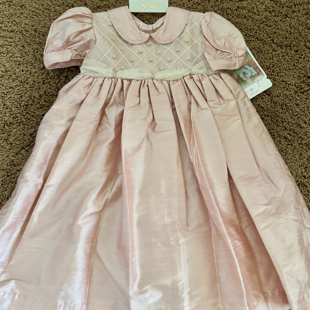 100% Silk Pink Formal Dress for Girl